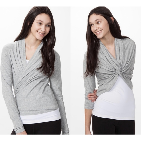 Ivivva by Lululemon Four's A Charm Wrap Cardigan Shirt Size 8 Grey - Picture 1 of 16